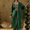 Dhiyona IE Ethnic Embroidered Zari Work Regular Sleeves Round Neck Liva Kurta Set