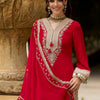 Dhiyona IE Ethnic Motifs Embroidered V-Neck Mirror Work Kurta With Trousers & Dupatta