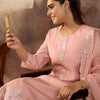 Dhiyona IE Women Solid Embroidered Kurta with Trousers & Dupatta