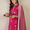 Indyancart IE Women Embroidered Thread Work Pure Cotton Kurta with Trousers & Dupatta