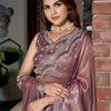 Women's Organza Burgundy Embellished Designer Saree With Blouse Piece
