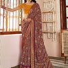Women's Soft Silk Magenta Woven Design Designer Saree With Blouse Piece