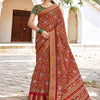 Women's Soft Silk Red Woven Design Designer Saree With Blouse Piece