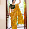 Women's Soft Silk Yellow Woven Design Designer Saree With Blouse Piece