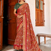 Women's Soft Silk Red Woven Design Designer Saree With Blouse Piece