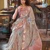Dhiyona GR Women's Breezy Mauve & Grey Banarasi Digital Soft Silk Saree