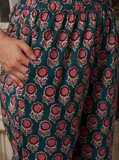 Indyancart SN Women's Printed Pure Cotton Kurta Sets