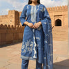 Dhiyona IE Ethnic Motifs Embroidered Thread Work Pure Cotton Kurta With Trousers & Dupatta