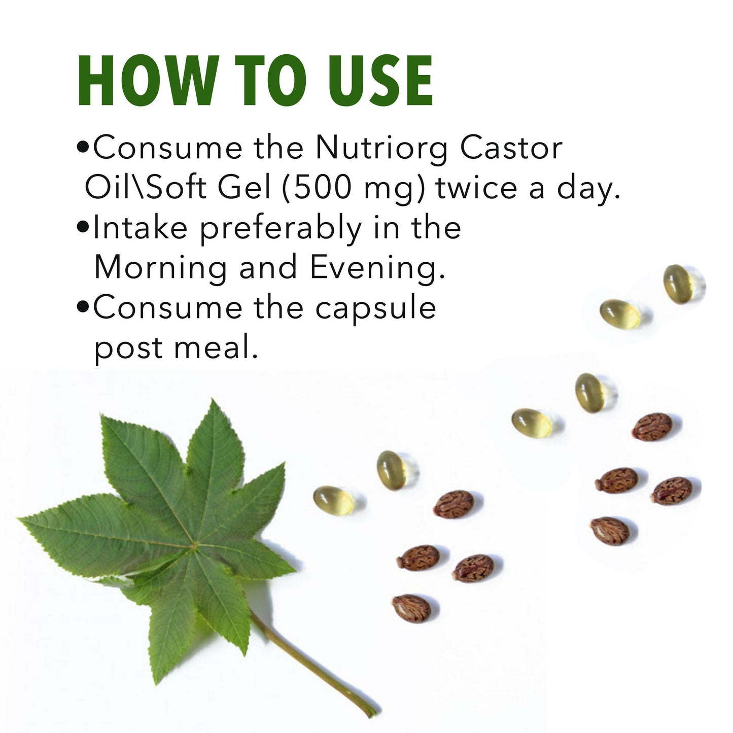 Nutriorg Castor Oil Soft Gel Capsules - Indyancart