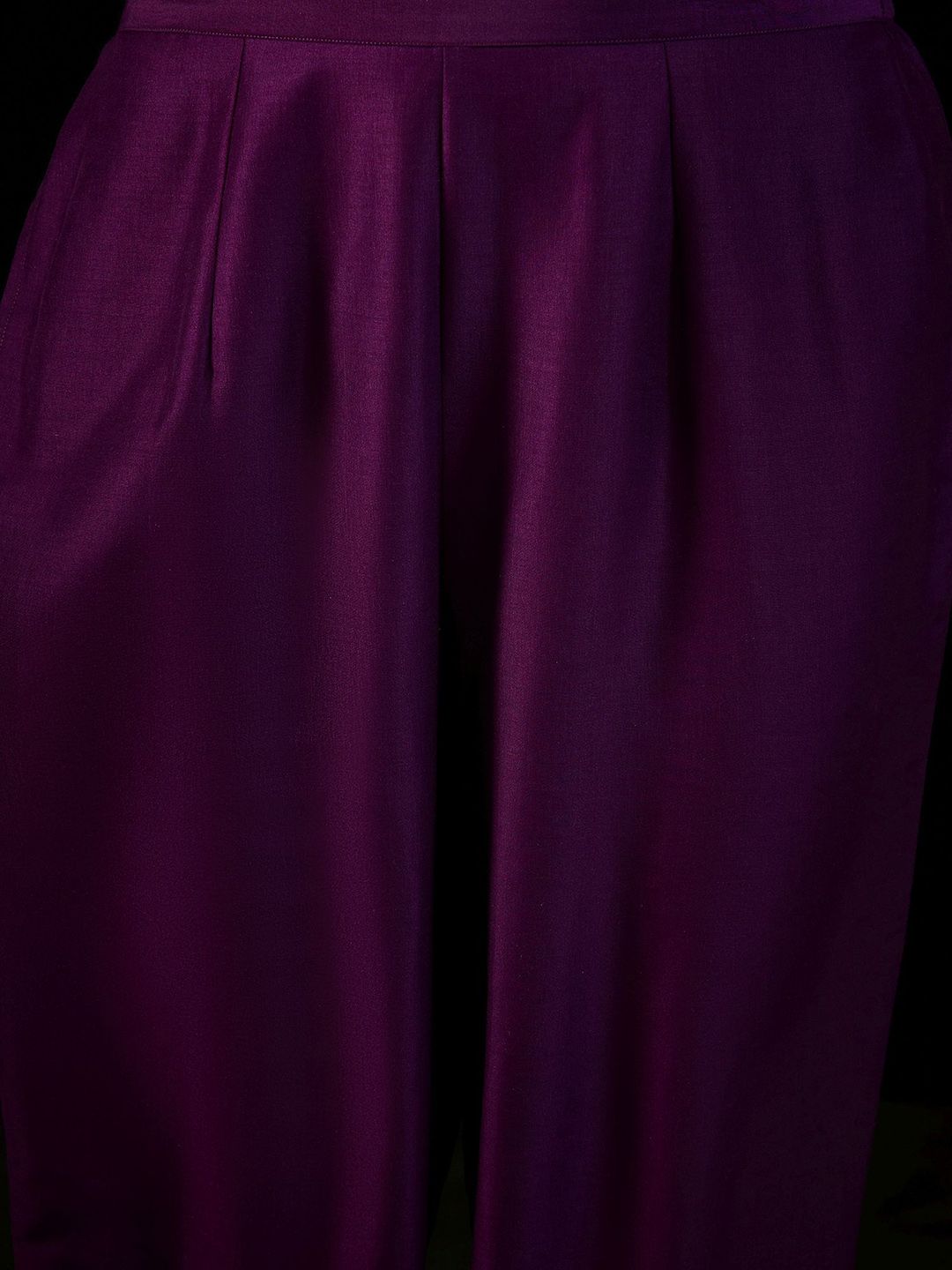 Indyancart IE Purple Floral Embroidered Straight Kurta with Trousers & Dupatta