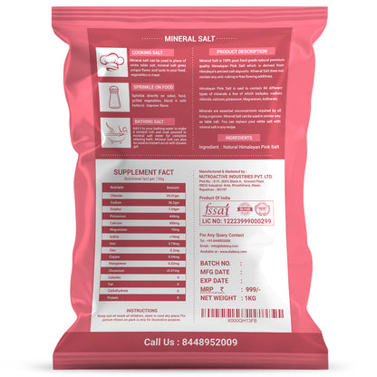 NutroActive Mineral Salt Low Sodium Himalayan Pink Salt - Indyancart