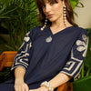 Dhiyona IE Embroidered Pure Cotton V-Neck Top With Trousers