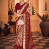 Women's Silk Blend Off White Woven Design Designer Saree With Blouse Piece