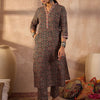 Dhiyona IE Women Ethnic Motifs Printed Regular Thread Work Pure Cotton Kurta With Trousers