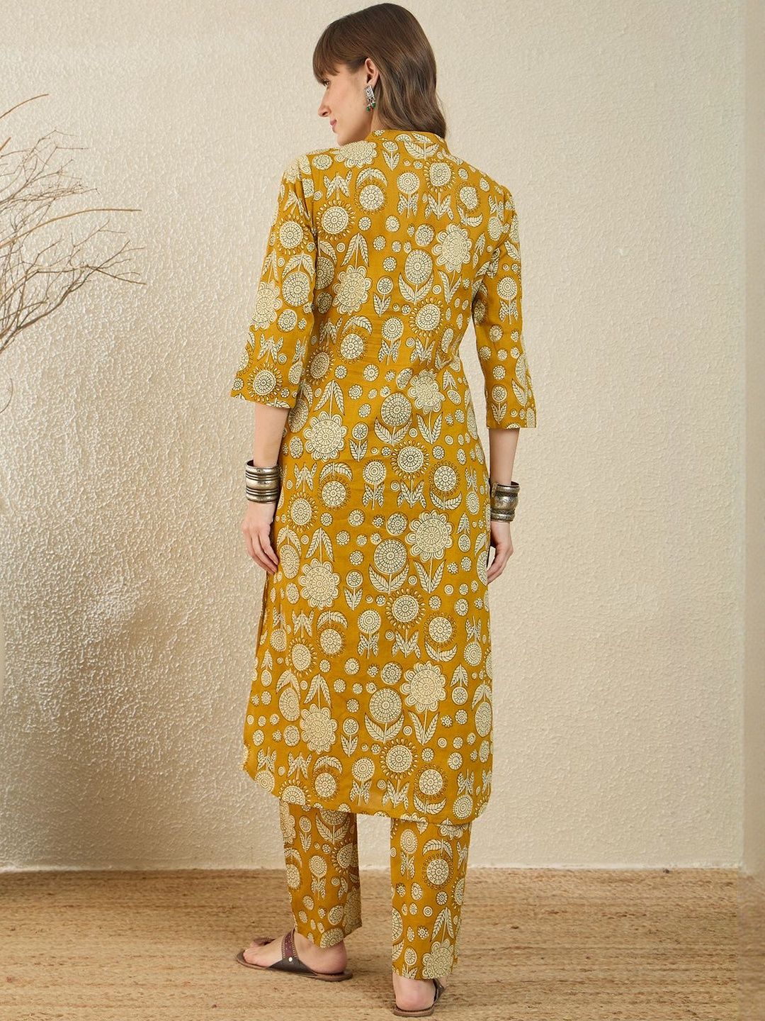 Floral Printed Pure Cotton Kurta With Trouser