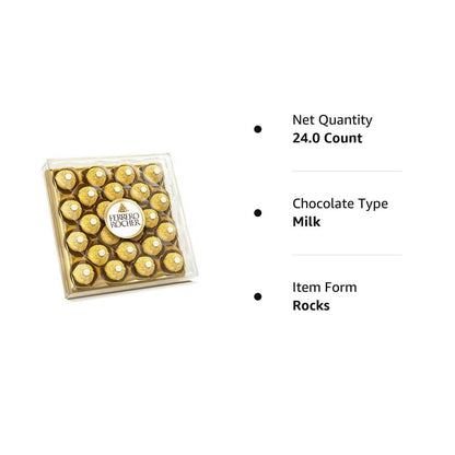 Ferrero Rocher Exquisite Hazelnut And Milk Chocolate | Premium Gift Box Rich, Creamy, Crunchy and Nutty Chocolate For Special Occasions