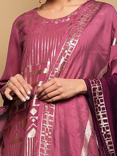 Indyancart VA Women's Embroidered Regular Sequinned Kurta with Sharara & With Dupatta