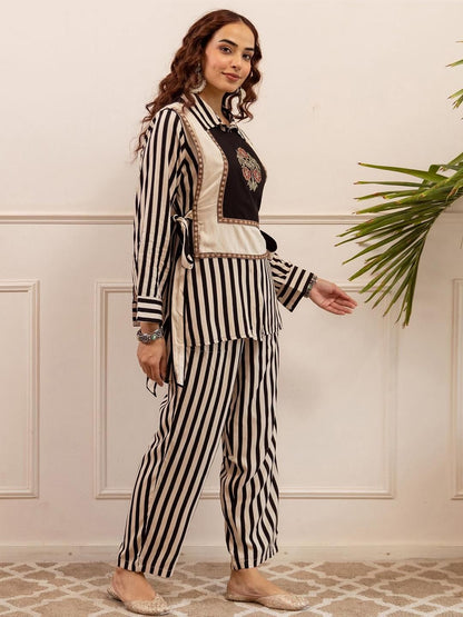 Dhiyona IE Embroidered Straight Tunic & Trouser Co-Ord Set