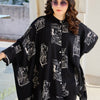 Dhiyona IE Women Geometric Printed Mandarin Collar Regular Kaftan Kurta with Trousers