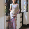 Dhiyona GR Women's Firozi Muga Cotton Ikkat Saree