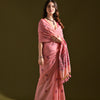 Dhiyona GR Women's Florance Pink Muga Cotton Jamdani Saree
