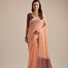 Dhiyona GR Women's Peach Orange Muga Cotton Jamdani Saree