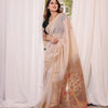 Dhiyona GR Women's Beige Muga Cotton Woven Saree