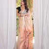 Dhiyona GR Women's Peach Muga Cotton Woven Saree