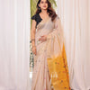 Dhiyona GR Women's Mustard Yellow Muga Cotton Woven Saree