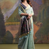 Dhiyona GR Women's Sky Blue Woven Muga Silk Saree
