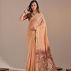 Dhiyona GR Women's Jissa Peach Orange Muga Cotton Pichwai Saree