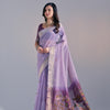Dhiyona GR Women's Jissa Lavender Muga Cotton Pichwai Saree