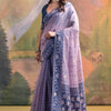 Dhiyona GR Women's Nargis Lavender Muga Cotton Saree
