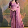 Dhiyona GR Women's Nargis Pink Muga Cotton Saree