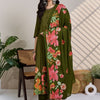 Indyancart IE Women Floral Printed Panelled Beads and Stones Pure Cotton Kurta with Trousers & With Dupatta