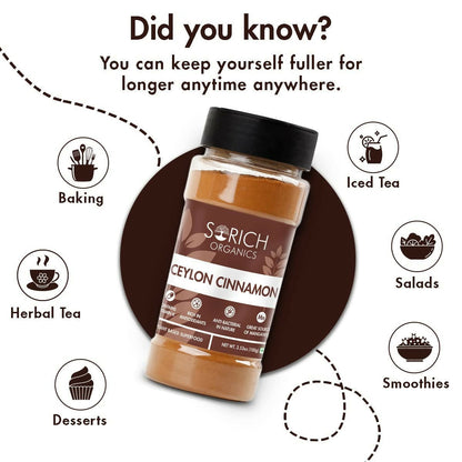 Sorich Organics Ceylon Cinamon Sticks Powder (Dalchini Powder)