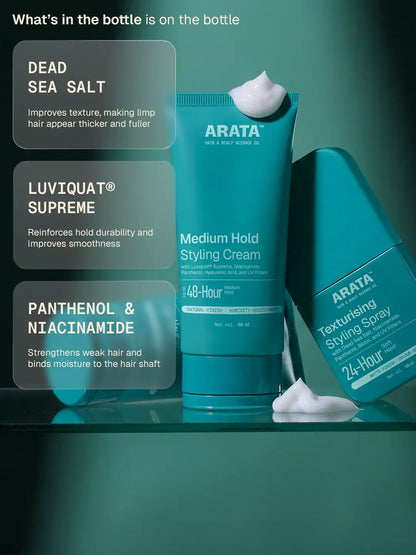 Arata Texturising Styling Spray & Styling Cream Combo