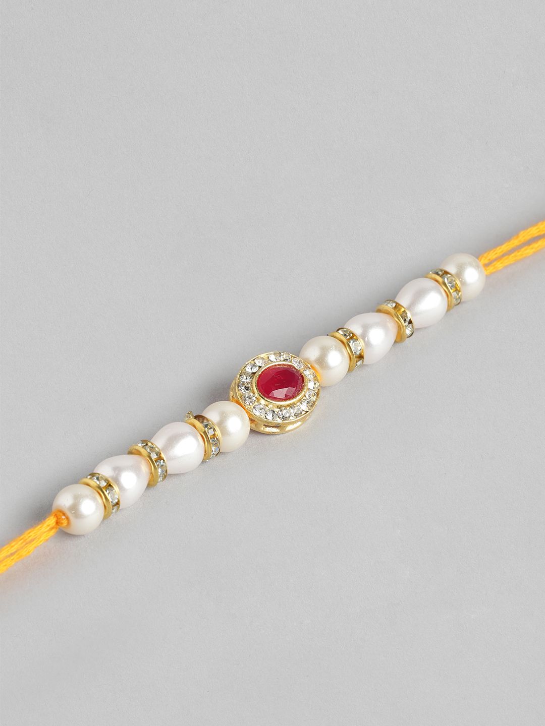 Anouk Unisex Set of 2 Beaded Bhai Bhabhi Rakhis With Roli & Chawal