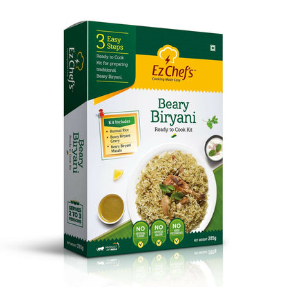 Ez Chef's Beary Biryani Kit Biryani Masala with spices, designed for flavorful Mangalore's famous Biryani dish.