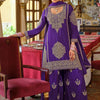 Dhiyona IE Ethnic Motifs Embroidered Chinon Beads And Stones Kurta With Palazzos & Dupatta