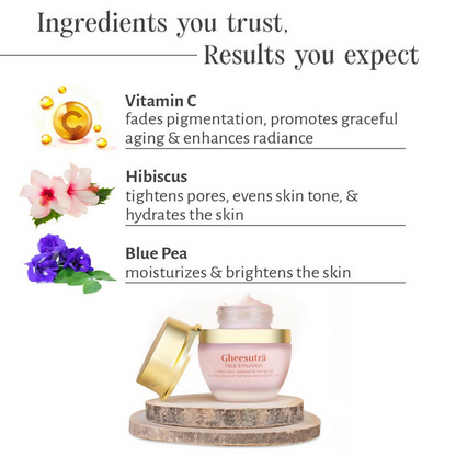 Shankara by Sri Sri Tattva Gheesutra Face Emulsion cream in a jar, showcasing smooth, creamy texture with natural ingredients.