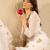 Dhiyona IE Women Floral Embroidered Regular Thread Work Kurta with Trousers & With Dupatta