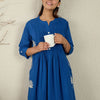 Dhiyona IE Blue Embroidered Top With Trouser Co-Ords