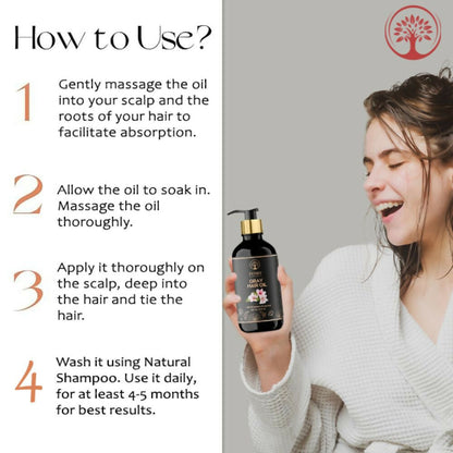 Ivory Natural gray hair oil restore product with natural black shine, featuring a bottle of hair oil for nourishing and revitalizing hair.