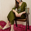 Dhiyona IE Printed V-Neck Three-Quarter Sleeves Cotton Top With Trousers