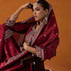 Indyancart IE Ethnic Motifs Embroidered Thread Work Straight Kurta With Trousers & Dupatta