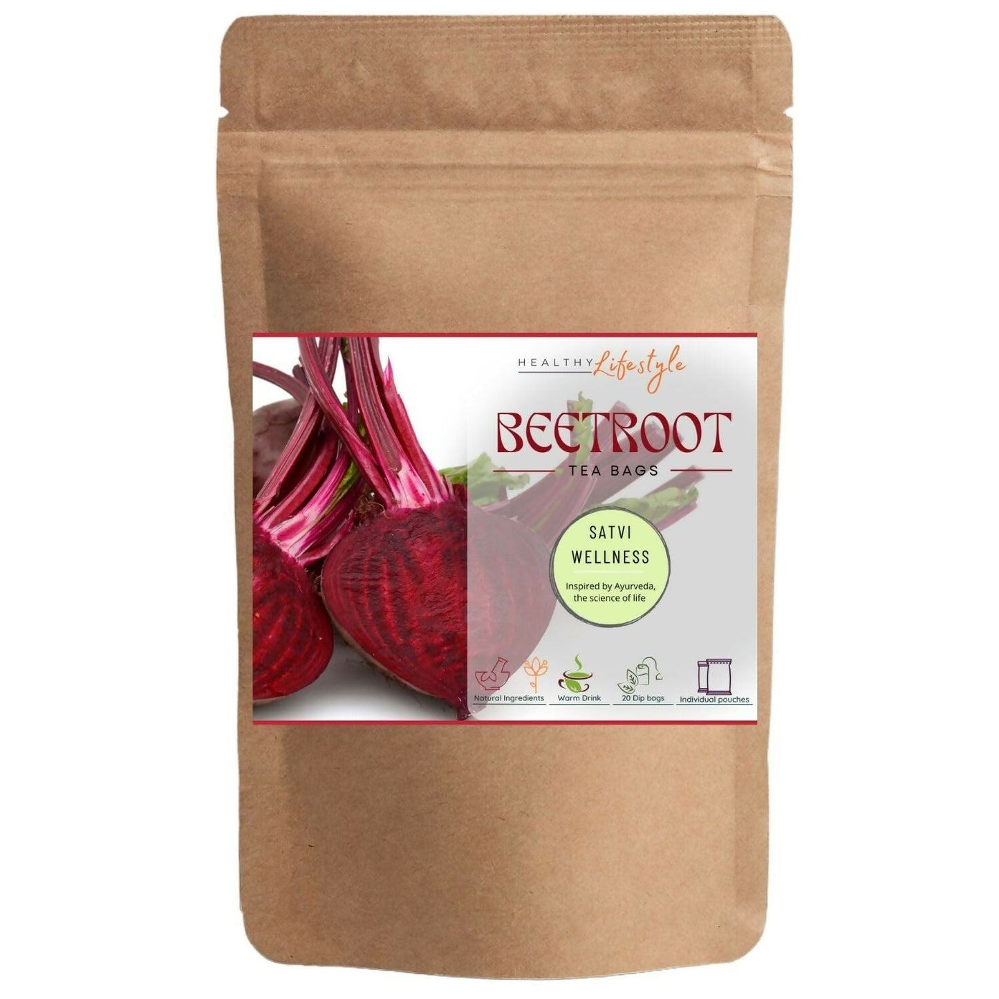 Satvi Wellness Beetroot Tea | Beetroot Tea Bags | Herbal Tea