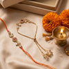 Dhiyona Set Of 2 Kundan Studded Gold Toned Bhaiya Bhabhi Rakhi