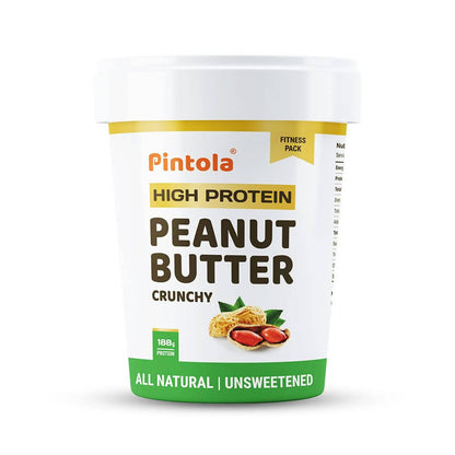 Pintola High Protein Natural Crunchy Peanut Butter - Indyancart