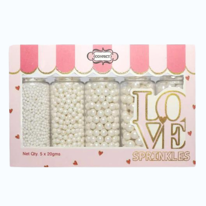 Confect White Princess Disco Balls Assorted Sprinkles ( DB-13 )